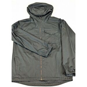 Burton Mens Black Hooded Jacket Lightweight Rain Zip Up Casual Outdoor Travel